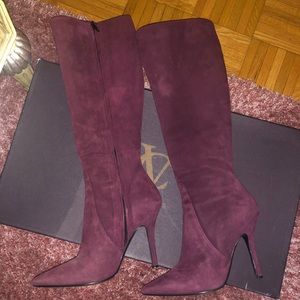 Vince Camino suede knee high boots - Wine